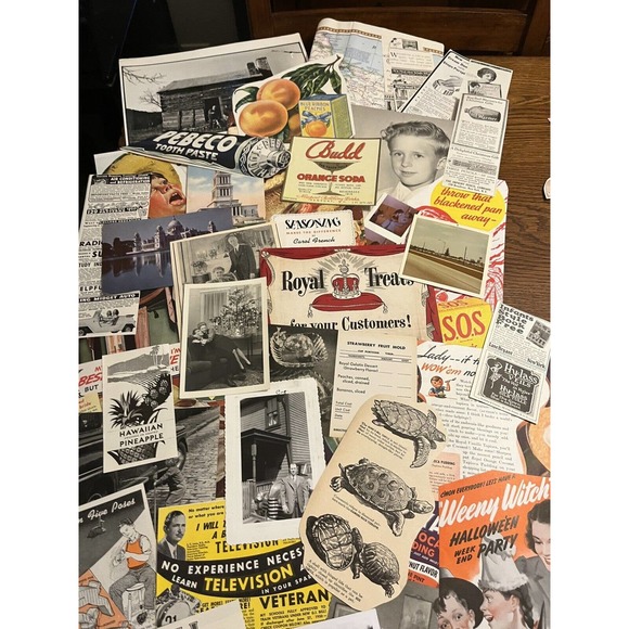 Huge 50+ Pc Vintage Ephemera Lot B&W Photos Advertising Postcards Snapshots Etc - Picture 14 of 16